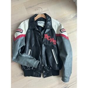 Vintage Letterman Jacket Size M/L Womens 80s/90s Era Black Grey Red Logo